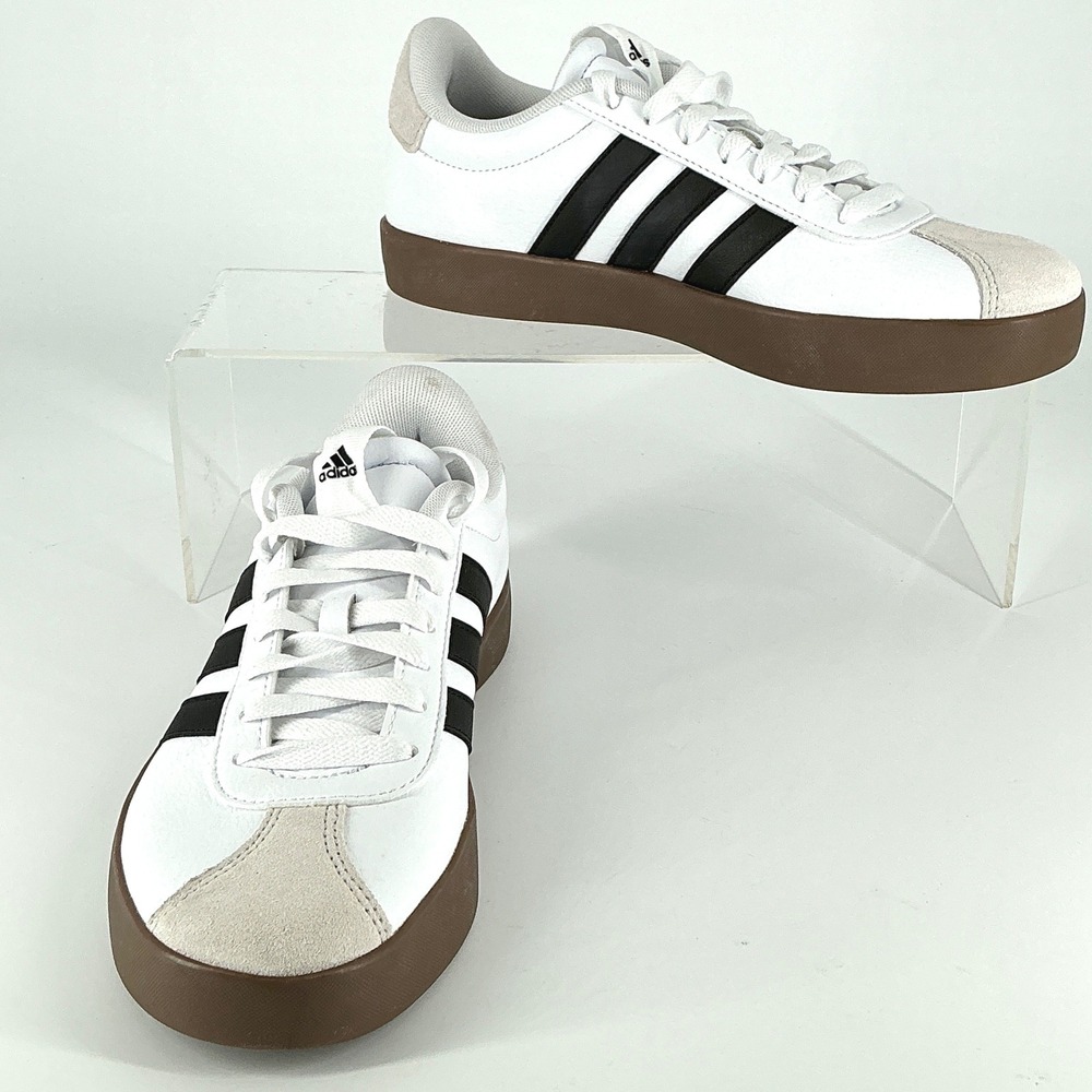 Adidas VL Court 3.0 Mens Size 7.5 Sneakers White Black Gum Low Top NEW Shoes - Picture 3 of 11